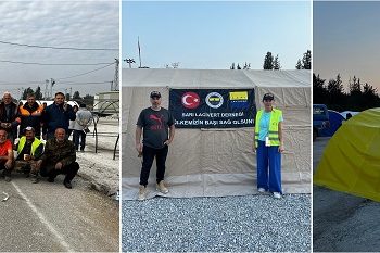 KKTC Fenerbahçeli İş İnsanları Derneği Hatay Dörtyol’da Sarı Lacivert Çadır Kent’in kurulmasına destek verdi
