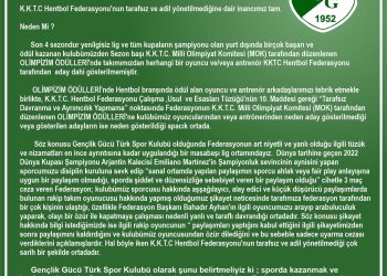 GG’den Hentbol Federasyonu’na tepki