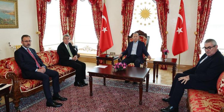 Cumhurbaşkanı Erdoğan Uluslararası Olimpiyat Komitesi Başkanı Bach’ı kabul etti
