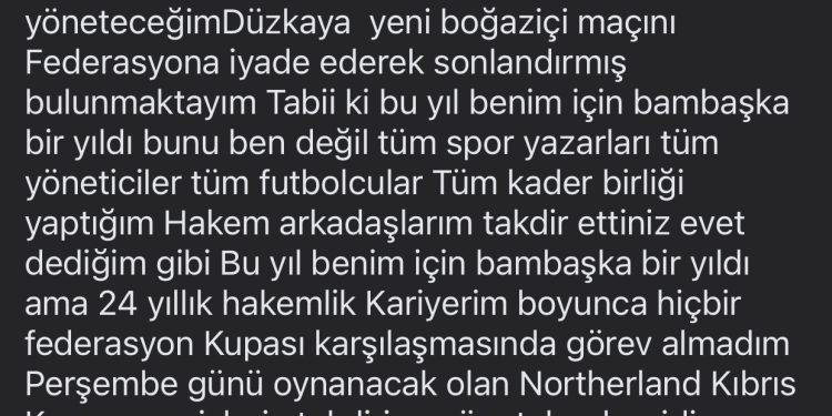 Serkan Şimşek hakemliği bıraktı