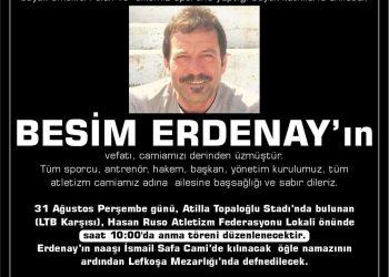 Atletizm Federasyonu’ndan Erdenay için başsağlığı mesajı