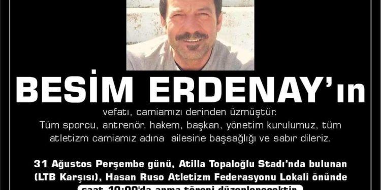 Atletizm Federasyonu’ndan Erdenay için başsağlığı mesajı