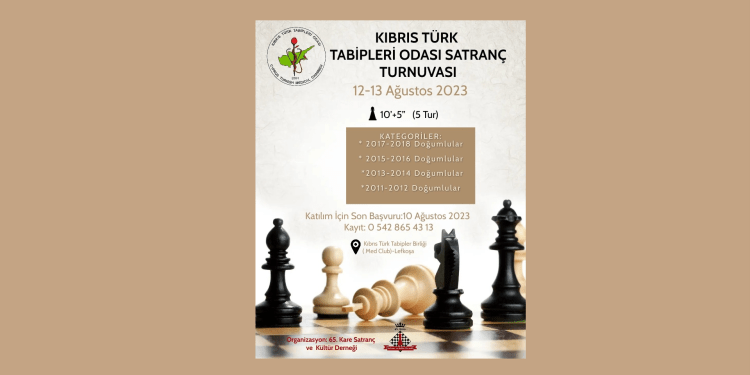 Kıbrıs Türk Tabipleri Odası Satranç Turnuvası 12-13 Ağustos’ta düzenlenecek