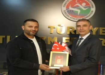 Türkiye Atletizm Federasyonu Başkanı Ahmet Karadağ’a KKTC’li mevkidaşından ziyaret