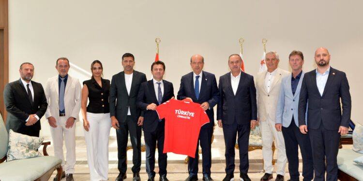 Cumhurbaşkanı Tatar Türkiye Cimnastik Federasyonu heyetini kabul etti